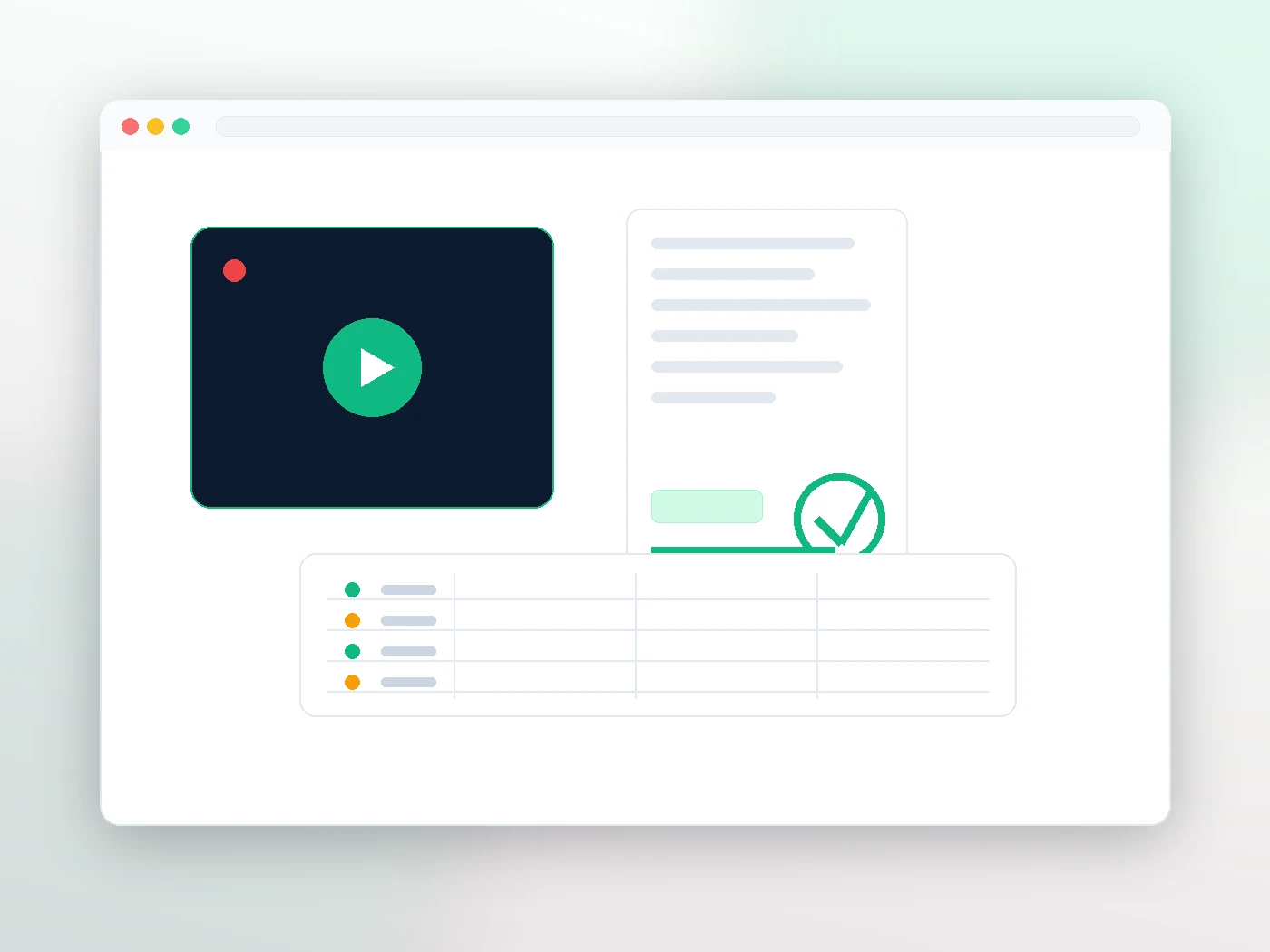 An Audit Report, a sealed PDF certificate page and a recording