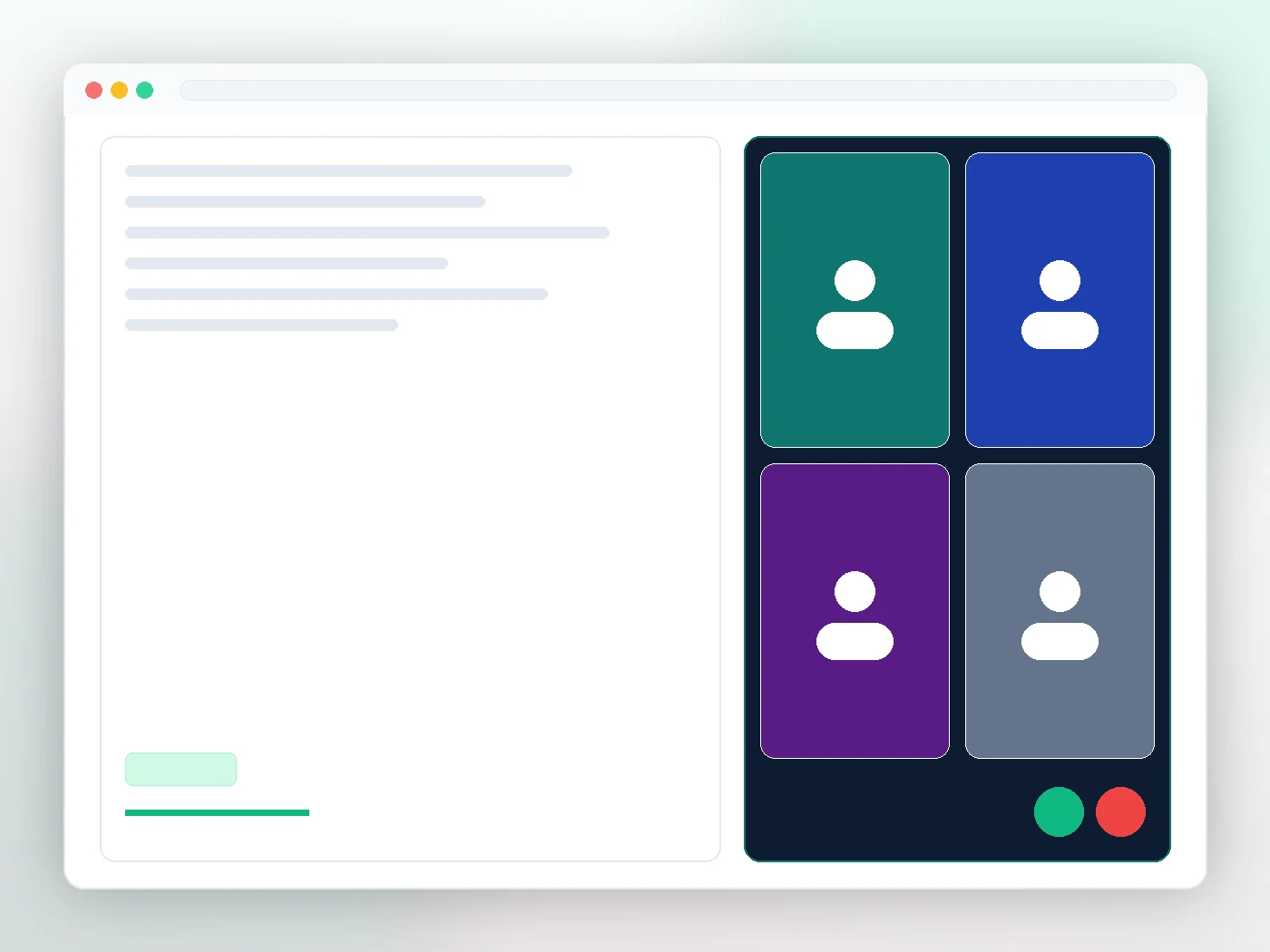 The PDF displayed beside live video tiles of each signer